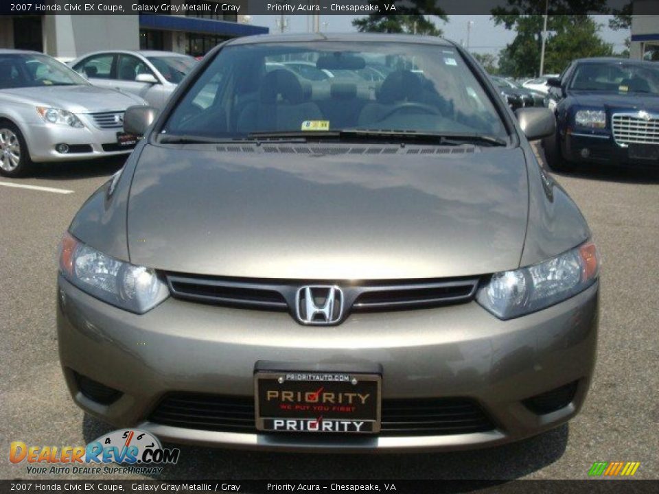 2007 Honda Civic EX Coupe Galaxy Gray Metallic / Gray Photo #9