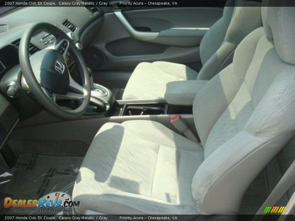 2007 Honda Civic EX Coupe Galaxy Gray Metallic / Gray Photo #10