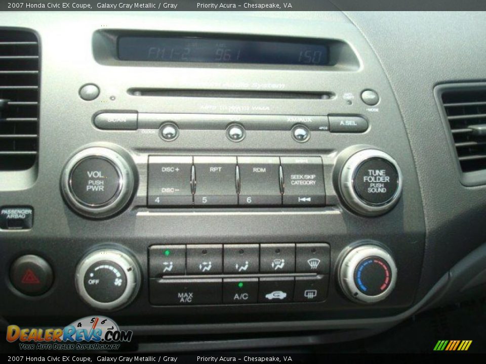 2007 Honda Civic EX Coupe Galaxy Gray Metallic / Gray Photo #14