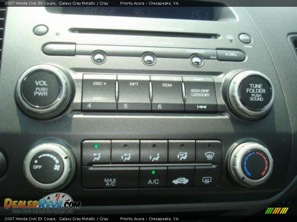 2007 Honda Civic EX Coupe Galaxy Gray Metallic / Gray Photo #15