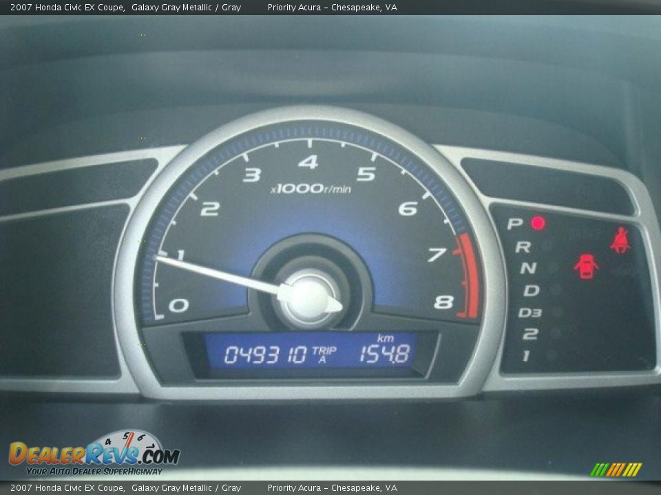 2007 Honda Civic EX Coupe Galaxy Gray Metallic / Gray Photo #17