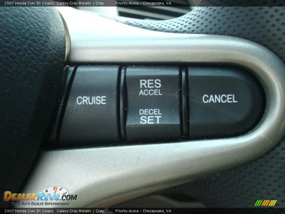 2007 Honda Civic EX Coupe Galaxy Gray Metallic / Gray Photo #21