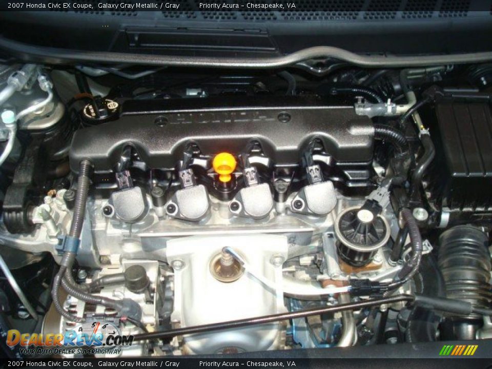 2007 Honda Civic EX Coupe Galaxy Gray Metallic / Gray Photo #23