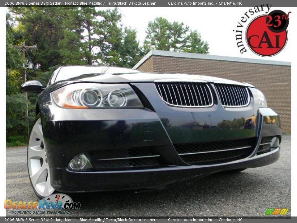 2006 BMW 3 Series 330i Sedan Monaco Blue Metallic / Terra/Black Dakota Leather Photo #1