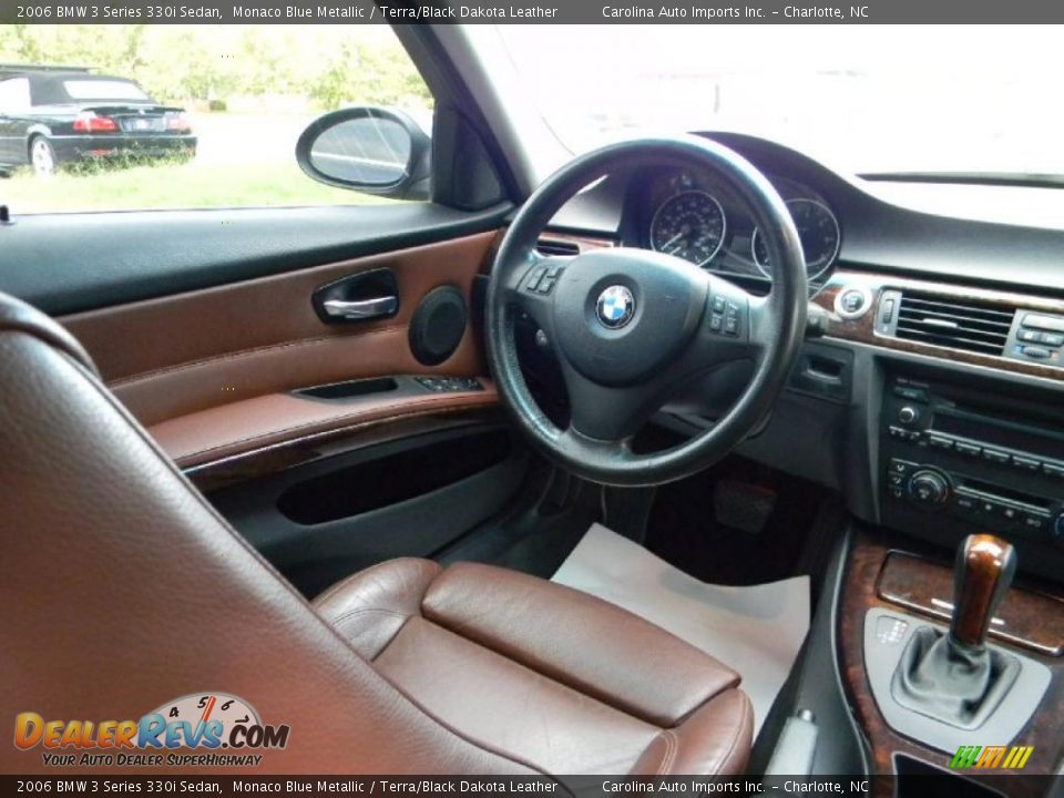 2006 BMW 3 Series 330i Sedan Monaco Blue Metallic / Terra/Black Dakota Leather Photo #9