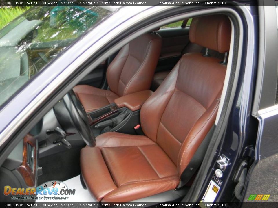 2006 BMW 3 Series 330i Sedan Monaco Blue Metallic / Terra/Black Dakota Leather Photo #15
