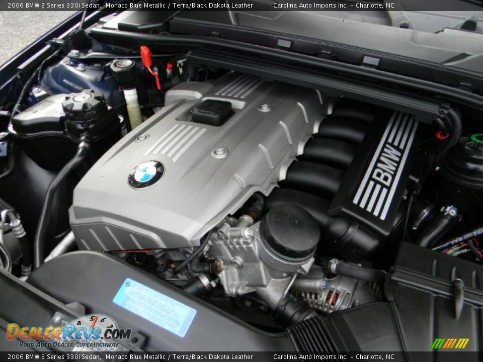 2006 BMW 3 Series 330i Sedan Monaco Blue Metallic / Terra/Black Dakota Leather Photo #24