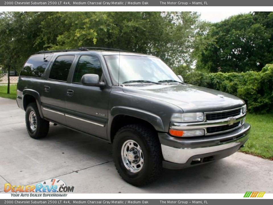 2000 Chevrolet Suburban 2500 LT 4x4 Medium Charcoal Gray Metallic / Medium Oak Photo #13