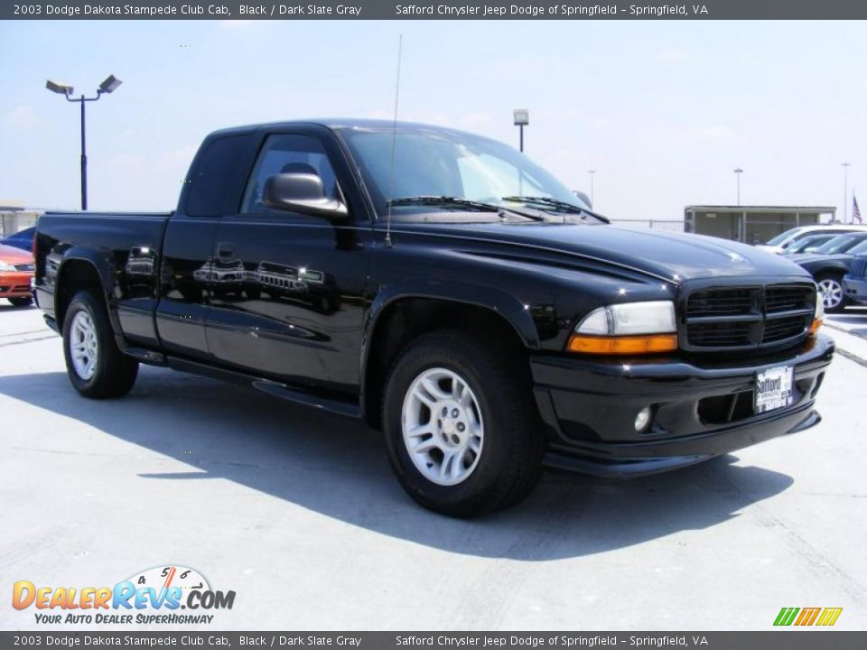 2003 Dodge Dakota Stampede Club Cab Black / Dark Slate Gray Photo 3