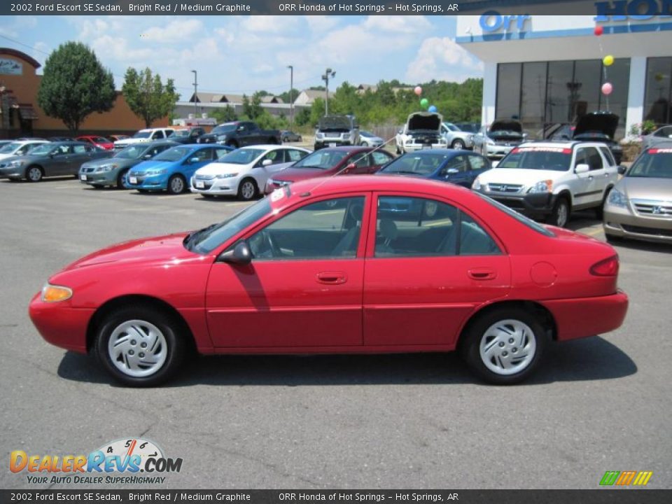 2002 Ford Escort SE Sedan Bright Red / Medium Graphite Photo #2