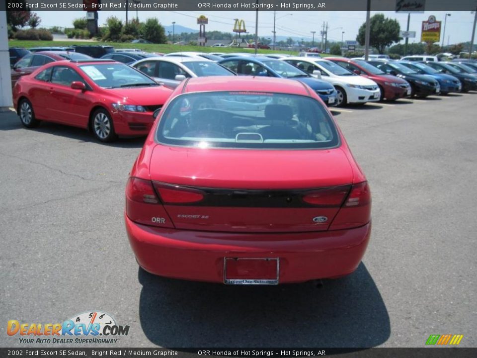 2002 Ford Escort SE Sedan Bright Red / Medium Graphite Photo #4