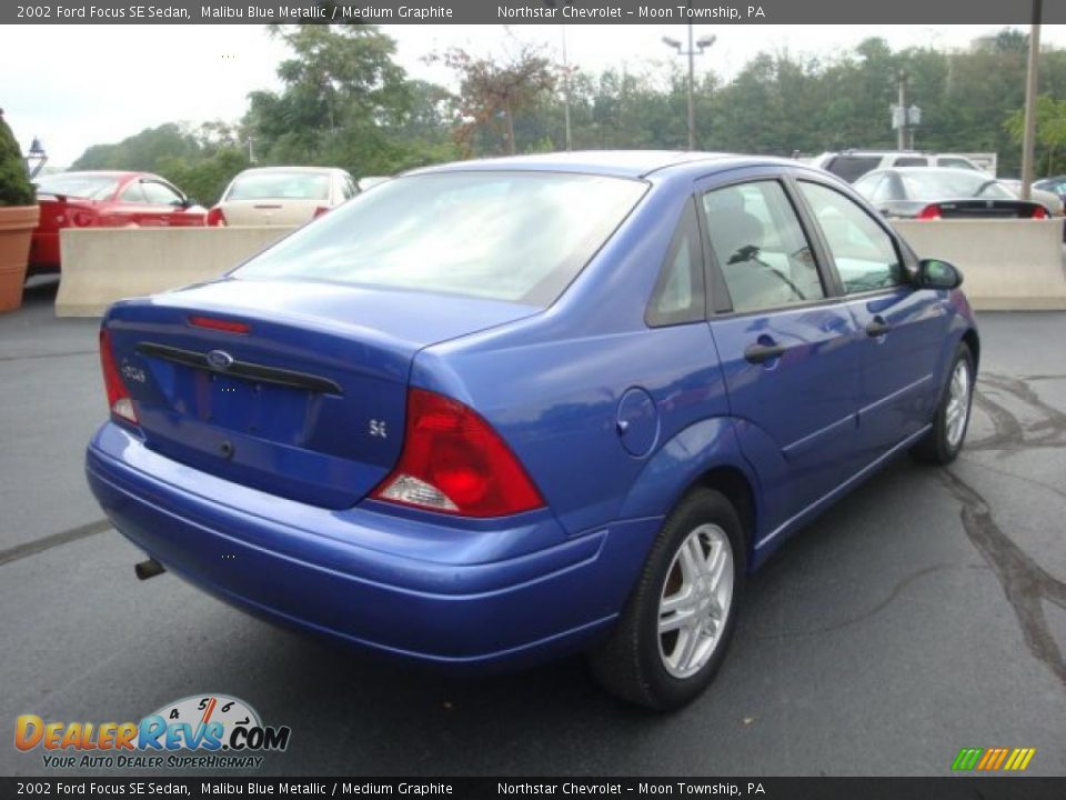 2002 Ford Focus SE Sedan Malibu Blue Metallic / Medium Graphite Photo #3