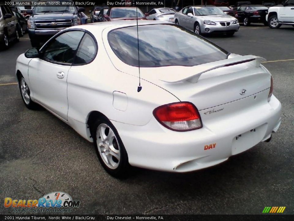 2001 Hyundai Tiburon Nordic White / Black/Gray Photo #3