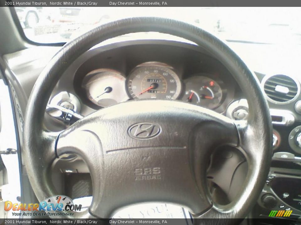 2001 Hyundai Tiburon Nordic White / Black/Gray Photo #10