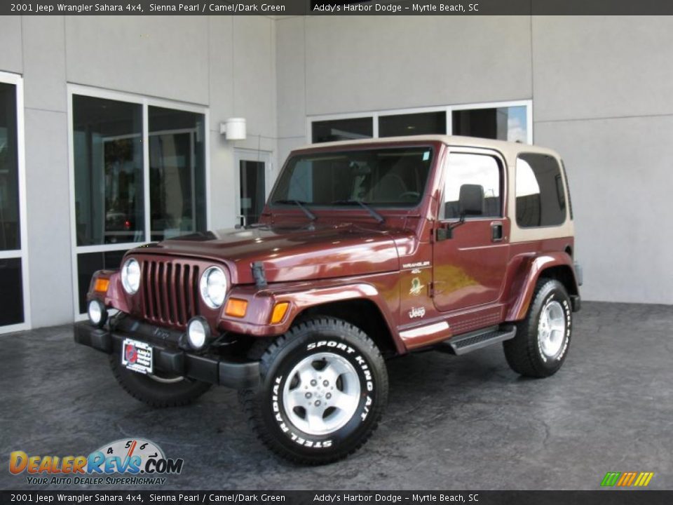 2001 Jeep Wrangler Sahara 4x4 Sienna Pearl / Camel/Dark Green Photo #1