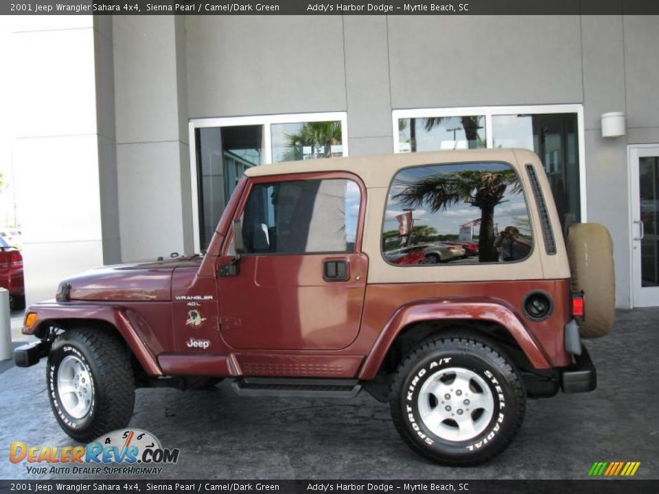 2001 Jeep Wrangler Sahara 4x4 Sienna Pearl / Camel/Dark Green Photo #2