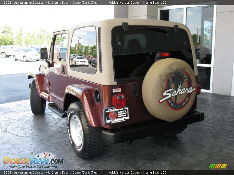 2001 Jeep Wrangler Sahara 4x4 Sienna Pearl / Camel/Dark Green Photo #3