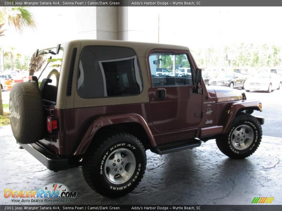 2001 Jeep Wrangler Sahara 4x4 Sienna Pearl / Camel/Dark Green Photo #5