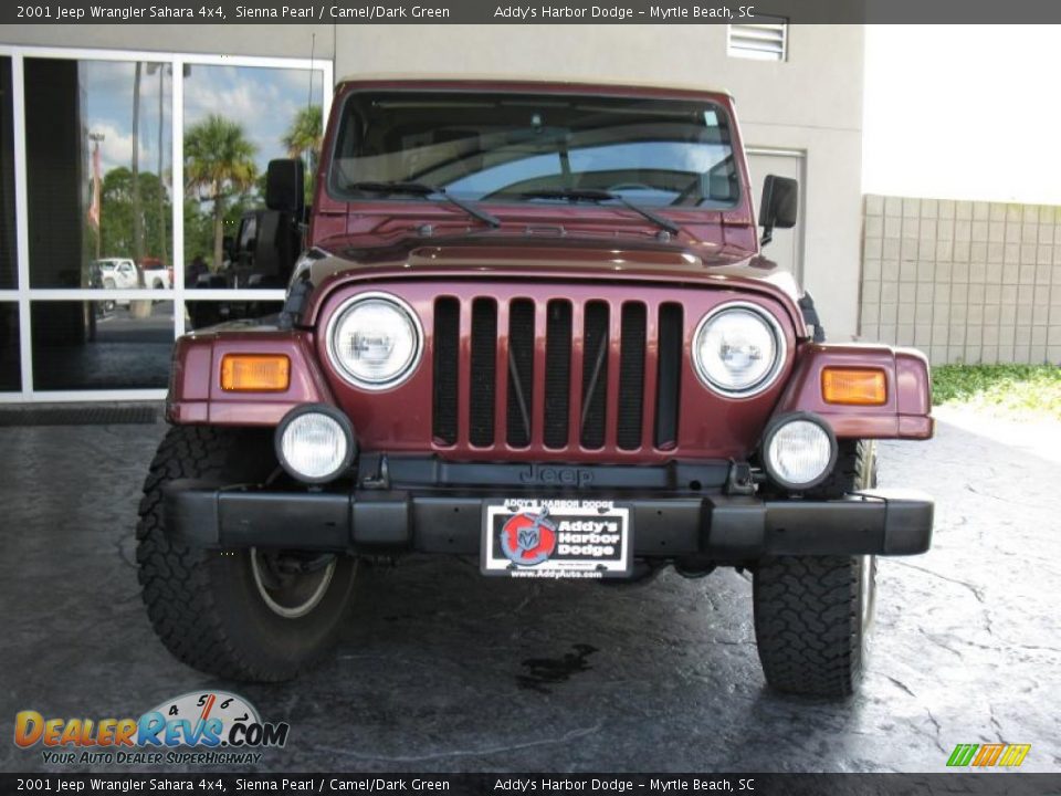 2001 Jeep Wrangler Sahara 4x4 Sienna Pearl / Camel/Dark Green Photo #6