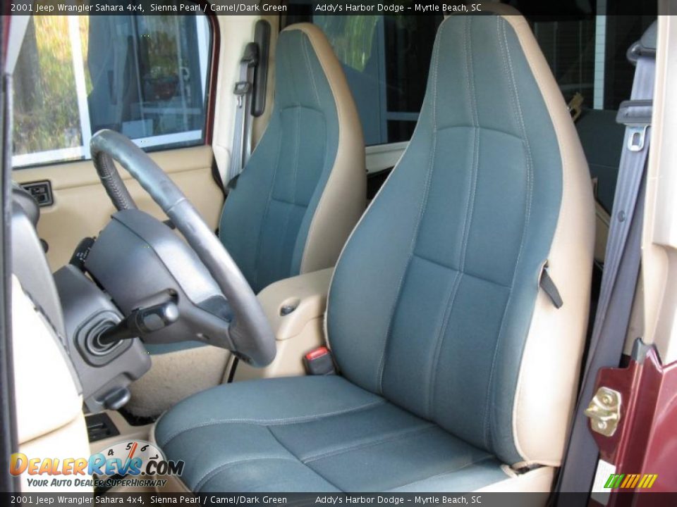 2001 Jeep Wrangler Sahara 4x4 Sienna Pearl / Camel/Dark Green Photo #9