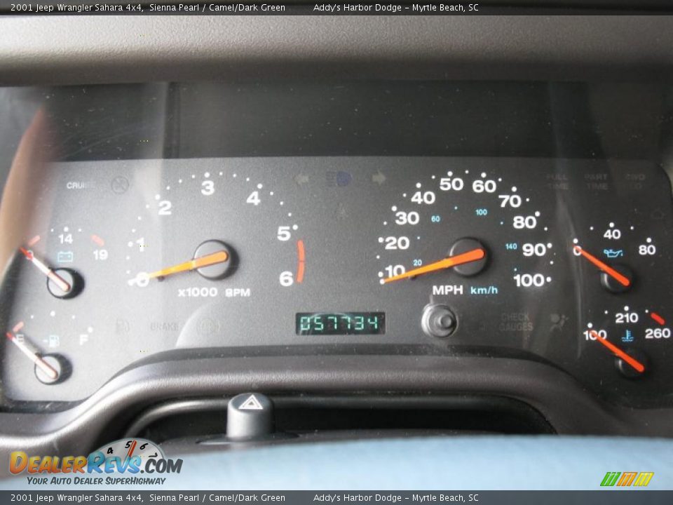 2001 Jeep Wrangler Sahara 4x4 Sienna Pearl / Camel/Dark Green Photo #12