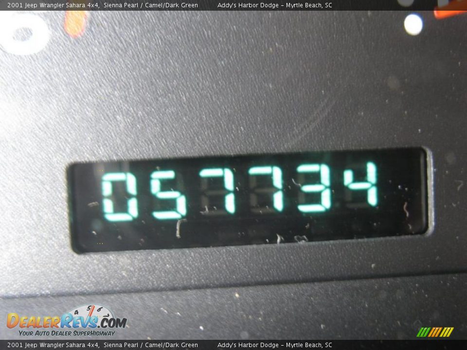 2001 Jeep Wrangler Sahara 4x4 Sienna Pearl / Camel/Dark Green Photo #13