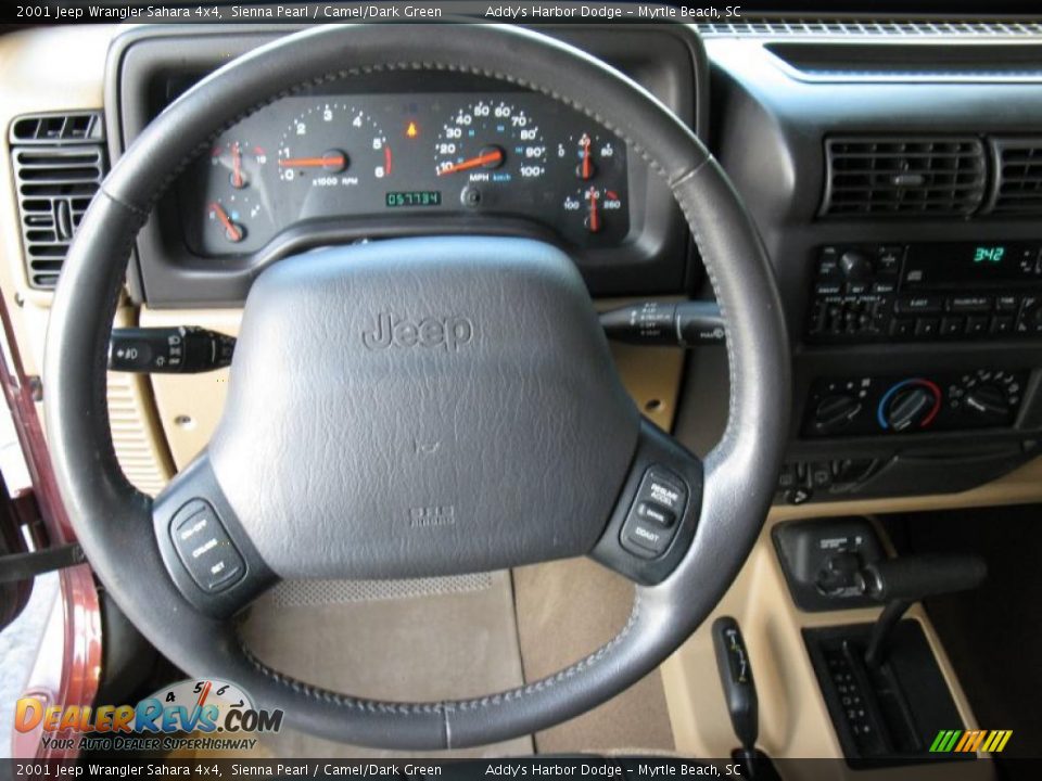 2001 Jeep Wrangler Sahara 4x4 Sienna Pearl / Camel/Dark Green Photo #17