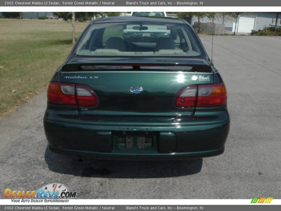 2002 Chevrolet Malibu LS Sedan Forest Green Metallic / Neutral Photo #4