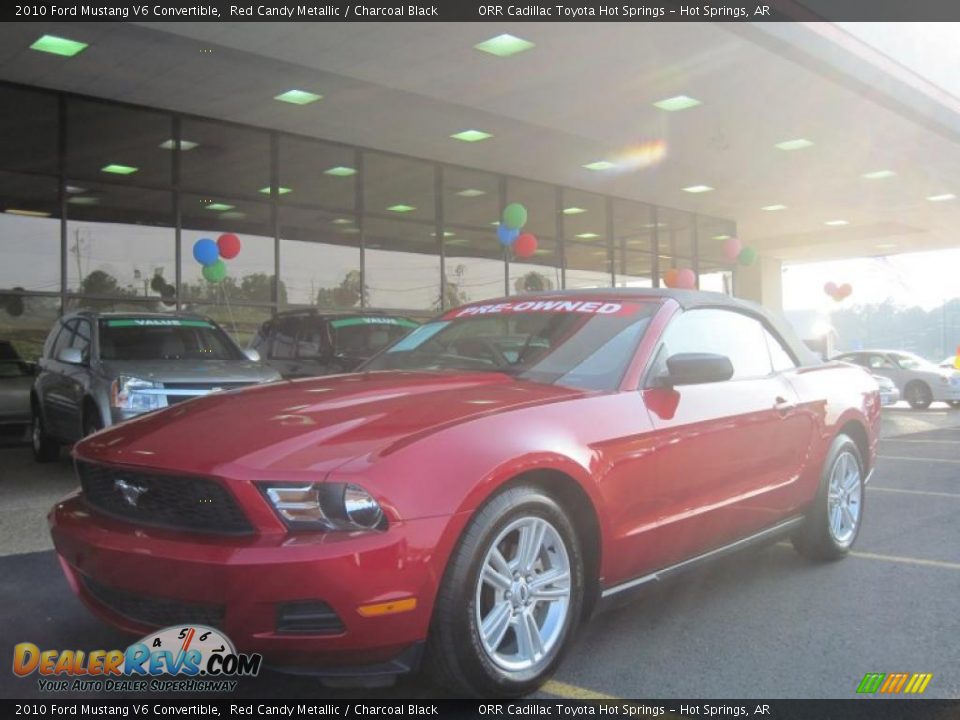 2010 Ford Mustang V6 Convertible Red Candy Metallic / Charcoal Black Photo #1