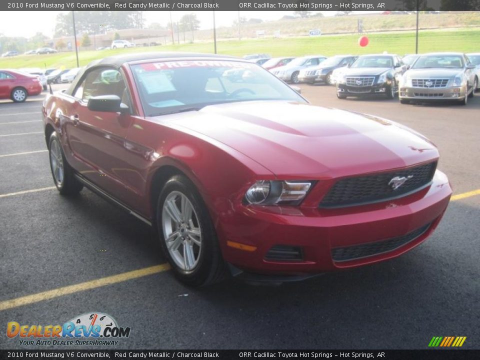 2010 Ford Mustang V6 Convertible Red Candy Metallic / Charcoal Black Photo #2
