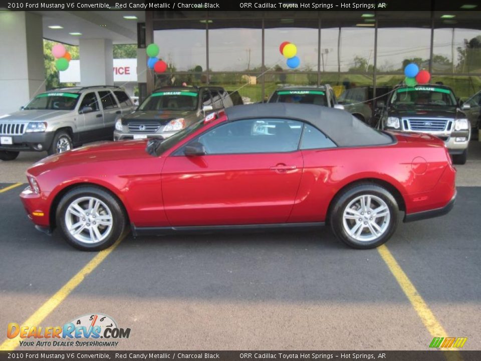 2010 Ford Mustang V6 Convertible Red Candy Metallic / Charcoal Black Photo #4
