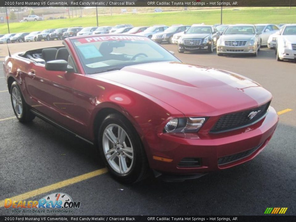 2010 Ford Mustang V6 Convertible Red Candy Metallic / Charcoal Black Photo #11