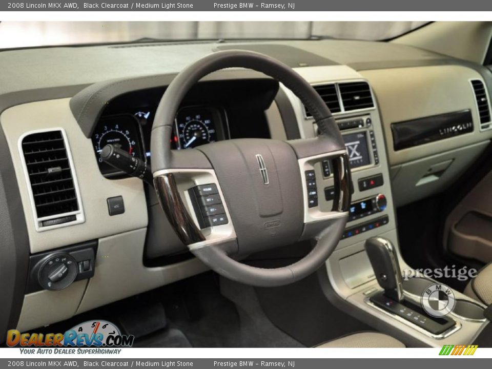 2008 Lincoln MKX AWD Black Clearcoat / Medium Light Stone Photo #11