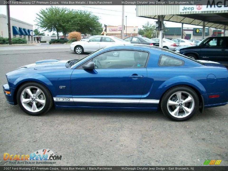 2007 Ford Mustang GT Premium Coupe Vista Blue Metallic / Black/Parchment Photo #3