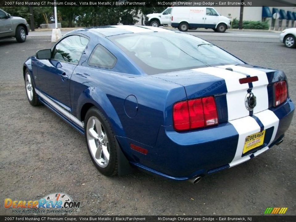 2007 Ford Mustang GT Premium Coupe Vista Blue Metallic / Black/Parchment Photo #4