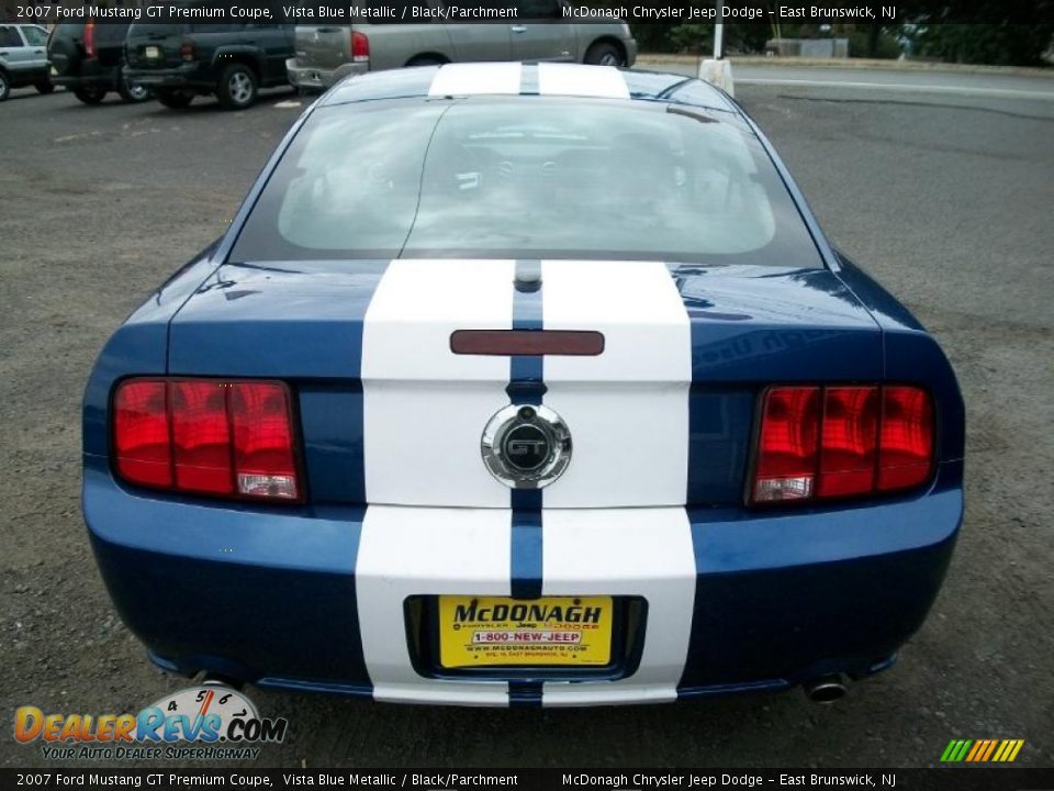 2007 Ford Mustang GT Premium Coupe Vista Blue Metallic / Black/Parchment Photo #5