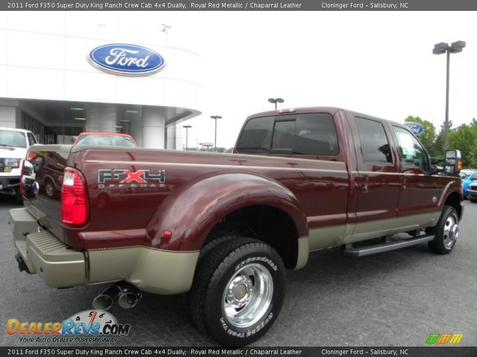 2011 Ford F350 Super Duty King Ranch Crew Cab 4x4 Dually Royal Red Metallic / Chaparral Leather Photo #3