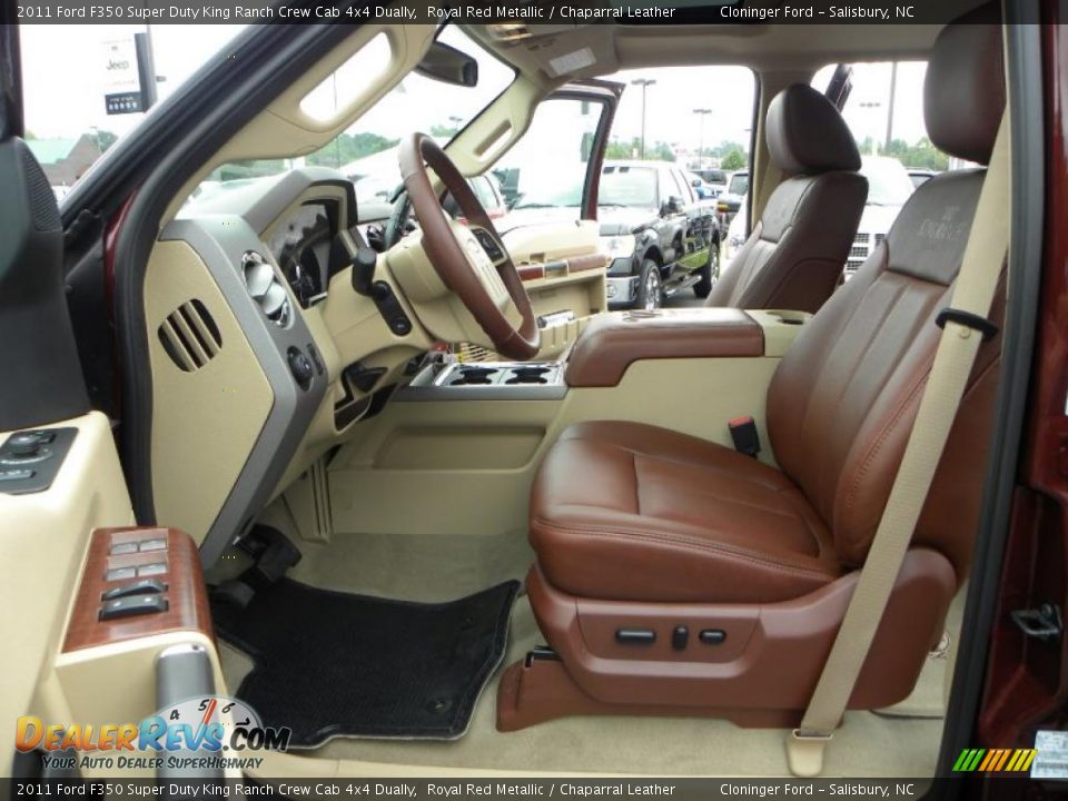 2011 Ford F350 Super Duty King Ranch Crew Cab 4x4 Dually Royal Red Metallic / Chaparral Leather Photo #9