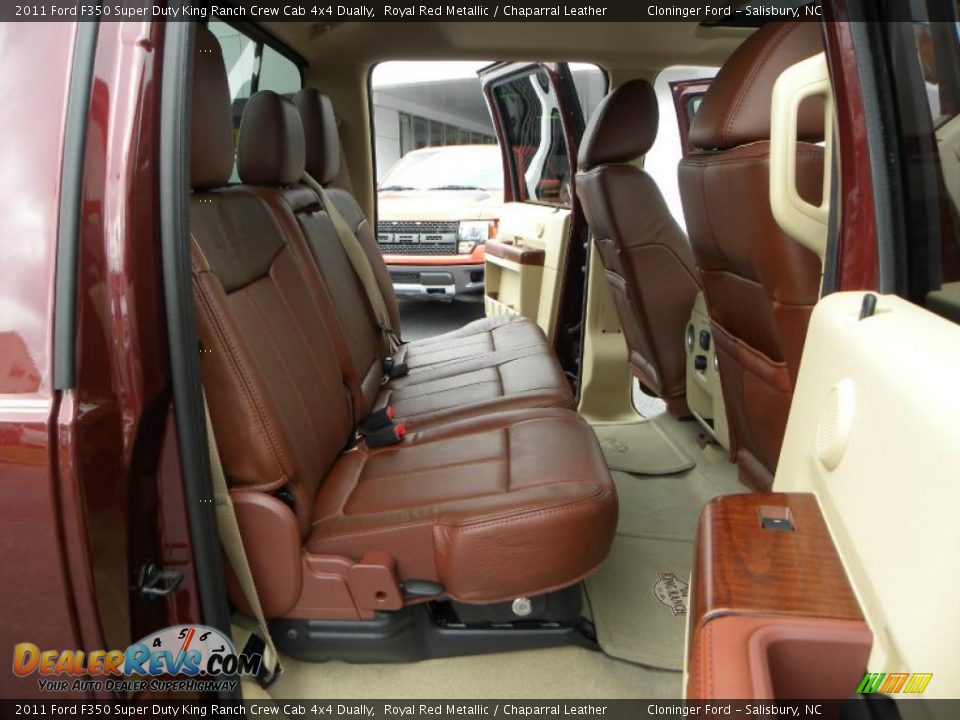 2011 Ford F350 Super Duty King Ranch Crew Cab 4x4 Dually Royal Red Metallic / Chaparral Leather Photo #11