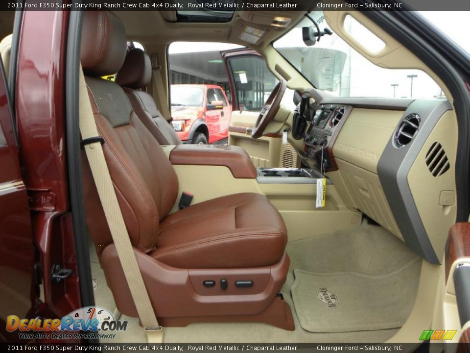 2011 Ford F350 Super Duty King Ranch Crew Cab 4x4 Dually Royal Red Metallic / Chaparral Leather Photo #12