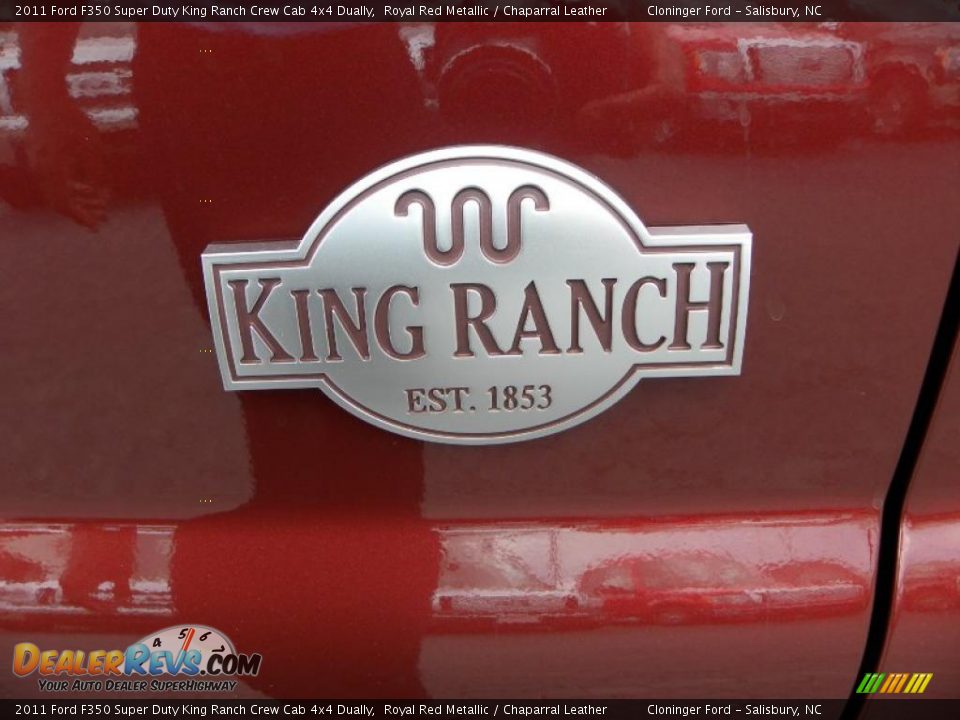 2011 Ford F350 Super Duty King Ranch Crew Cab 4x4 Dually Royal Red Metallic / Chaparral Leather Photo #14