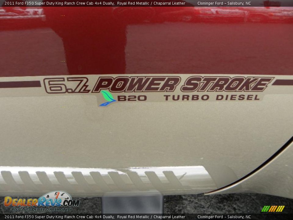 2011 Ford F350 Super Duty King Ranch Crew Cab 4x4 Dually Royal Red Metallic / Chaparral Leather Photo #15