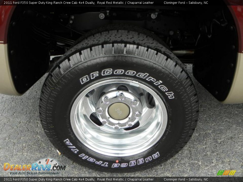2011 Ford F350 Super Duty King Ranch Crew Cab 4x4 Dually Royal Red Metallic / Chaparral Leather Photo #16