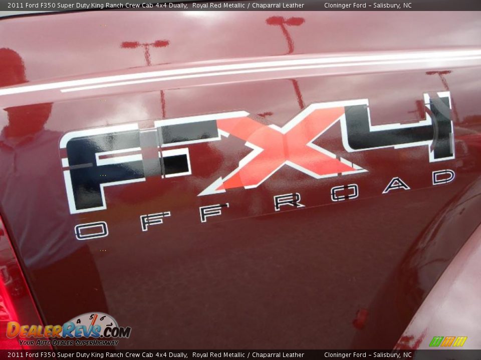 2011 Ford F350 Super Duty King Ranch Crew Cab 4x4 Dually Royal Red Metallic / Chaparral Leather Photo #17