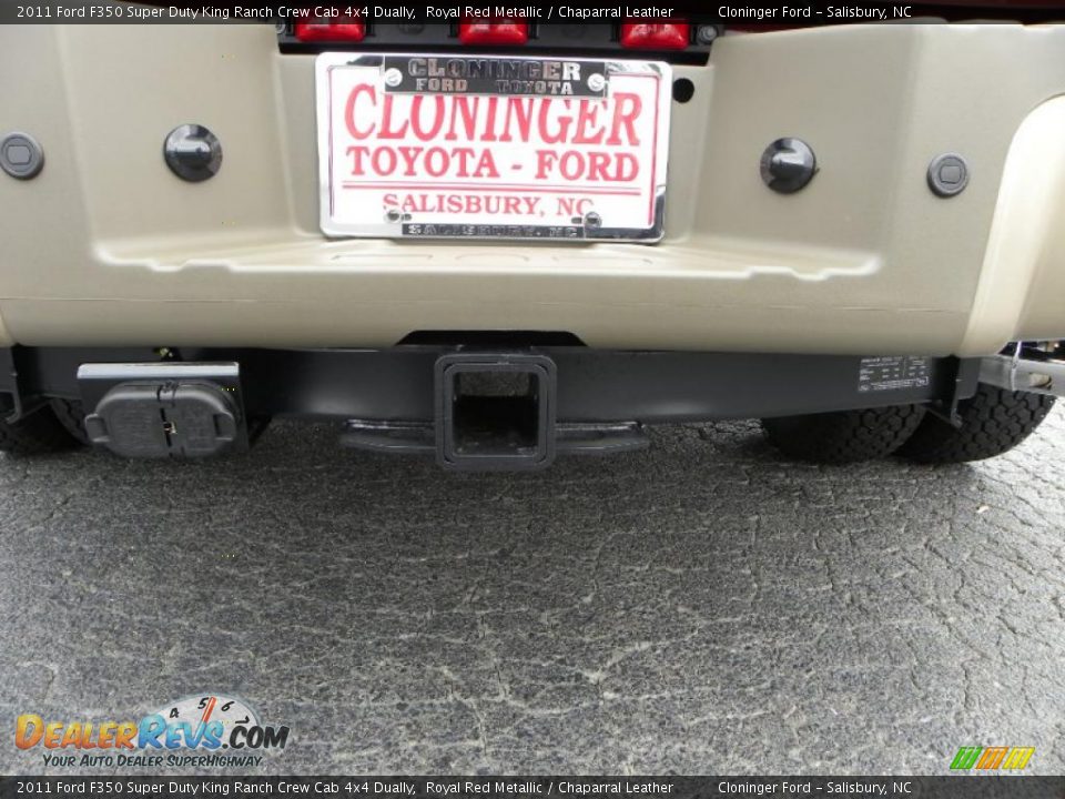 2011 Ford F350 Super Duty King Ranch Crew Cab 4x4 Dually Royal Red Metallic / Chaparral Leather Photo #18