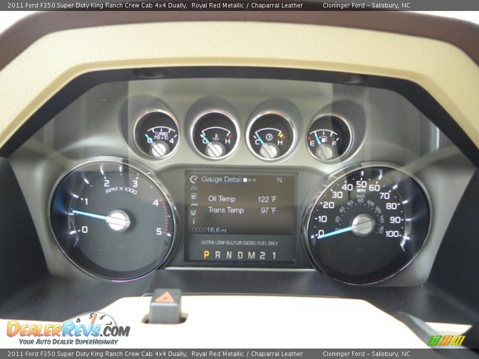 2011 Ford F350 Super Duty King Ranch Crew Cab 4x4 Dually Royal Red Metallic / Chaparral Leather Photo #23