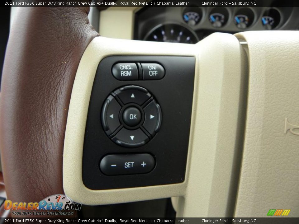 2011 Ford F350 Super Duty King Ranch Crew Cab 4x4 Dually Royal Red Metallic / Chaparral Leather Photo #31