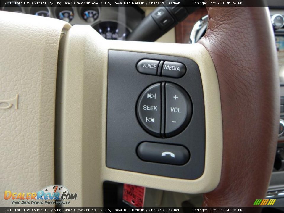 2011 Ford F350 Super Duty King Ranch Crew Cab 4x4 Dually Royal Red Metallic / Chaparral Leather Photo #32