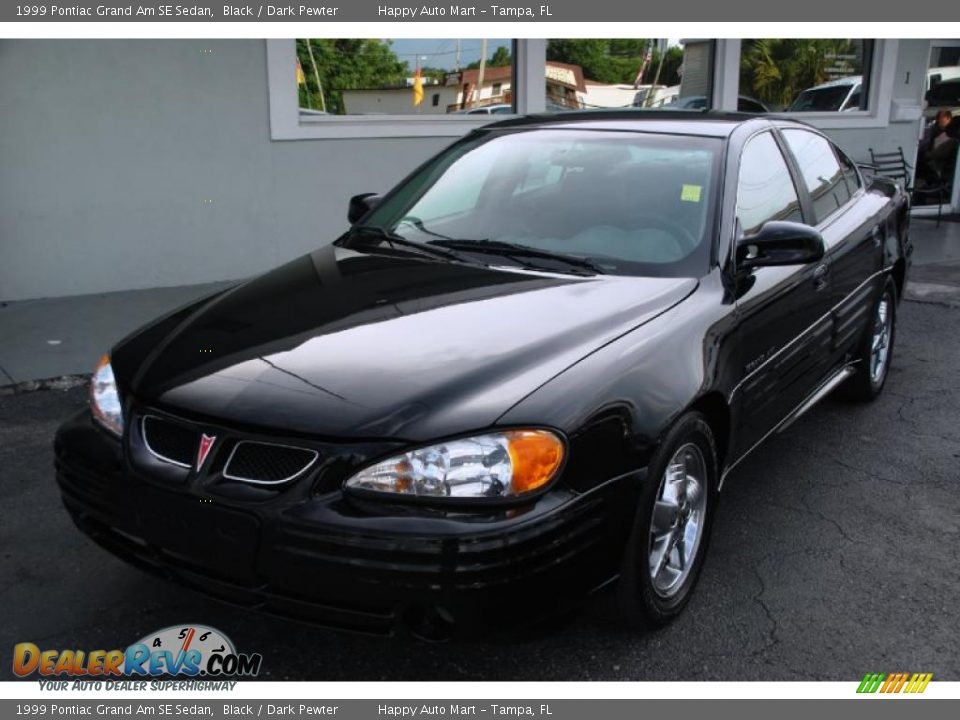 1999 Pontiac Grand Am SE Sedan Black / Dark Pewter Photo #1