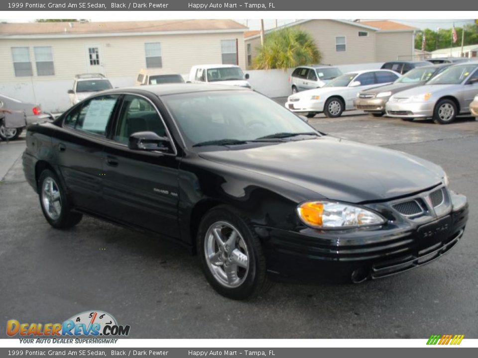 1999 Pontiac Grand Am SE Sedan Black / Dark Pewter Photo #3